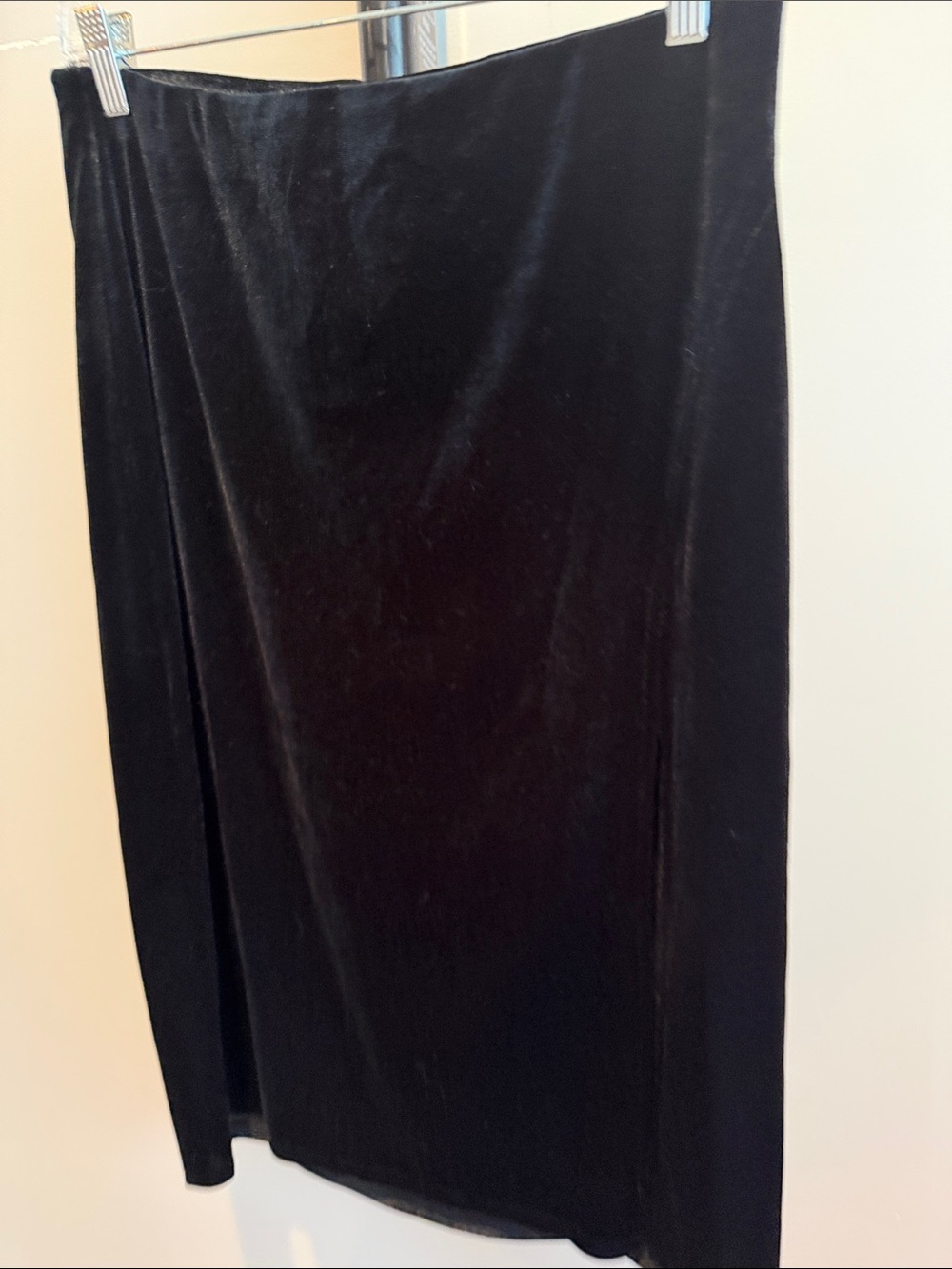 Hem & Thread Black Velvet Pencil Skirt